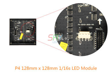 P4 модуль 1/16s дисплея СИД 128mm x 128mm крытый С черным СИД поставщик